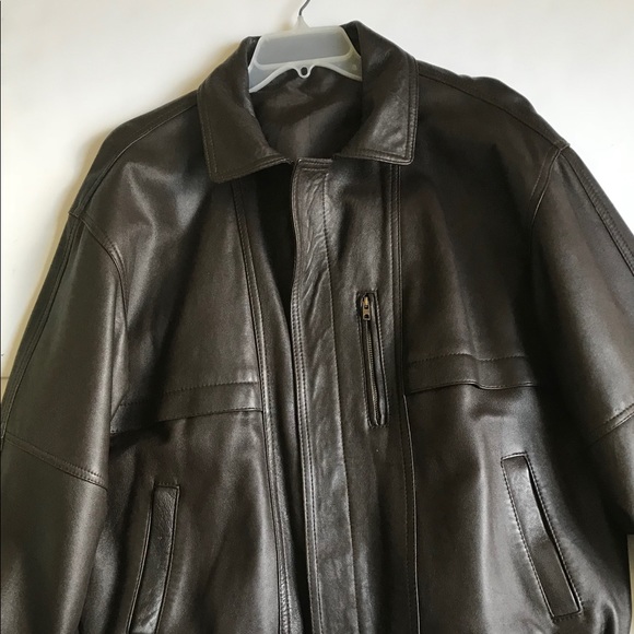 Vintage Brown real genuine leather jacket size XL - Picture 2 of 8